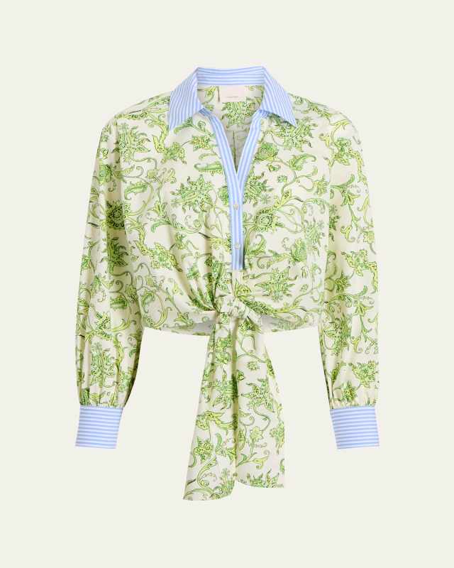 Mariana Long-Sleeve Ivy Paisley Top